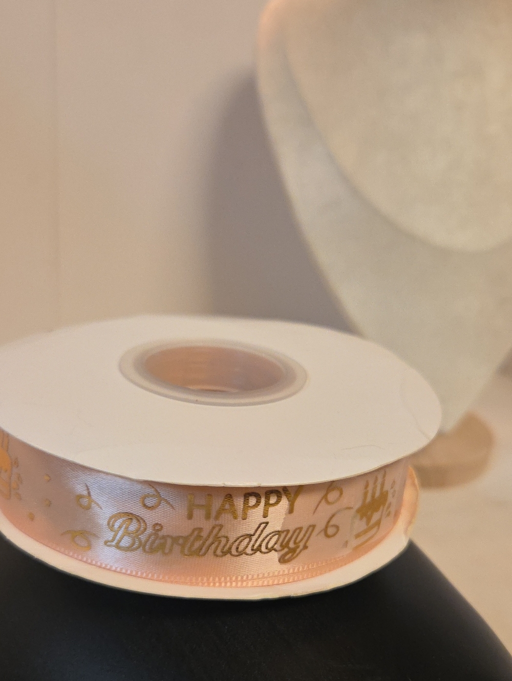 Unbranded Happy Birthday Ribbon Spool One Size Pink and Gold